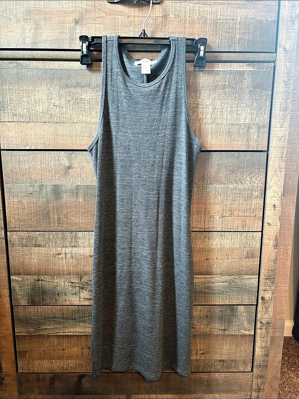 Forever 21 Gray Ribbed Midi Dress